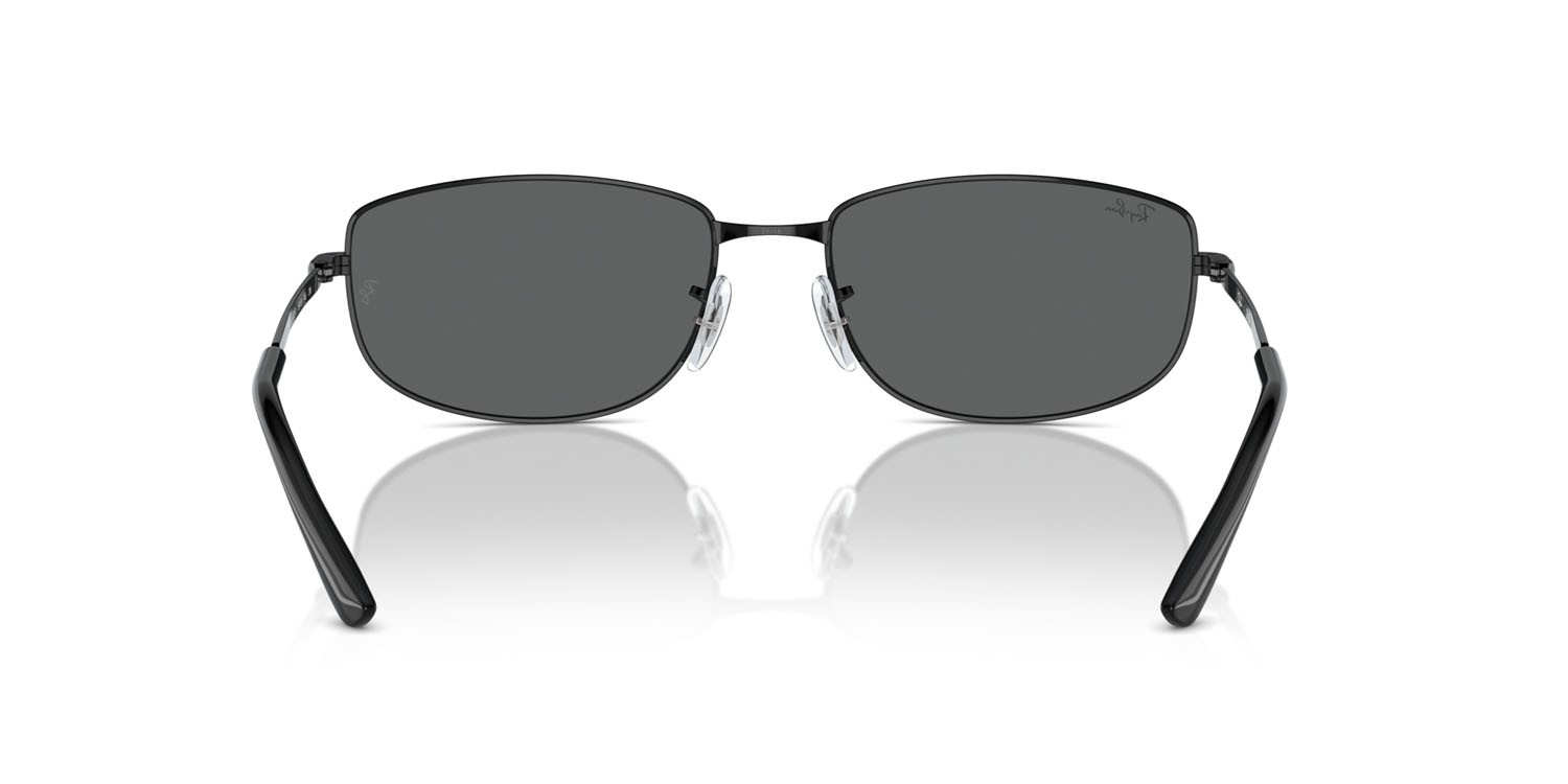 Sunglasses Ray-Ban RB 3732 (002/B1) color nero shape irregular lenses grigio scuro