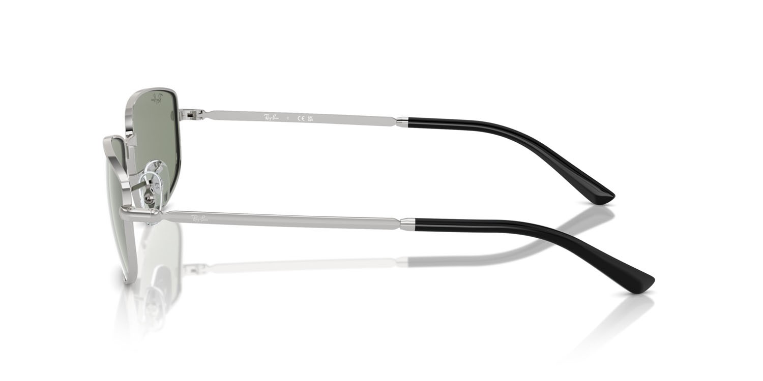 Occhiali da sole Ray-Ban RB 3732 (003/40) colore argento forma irregolare lenti green & silver
