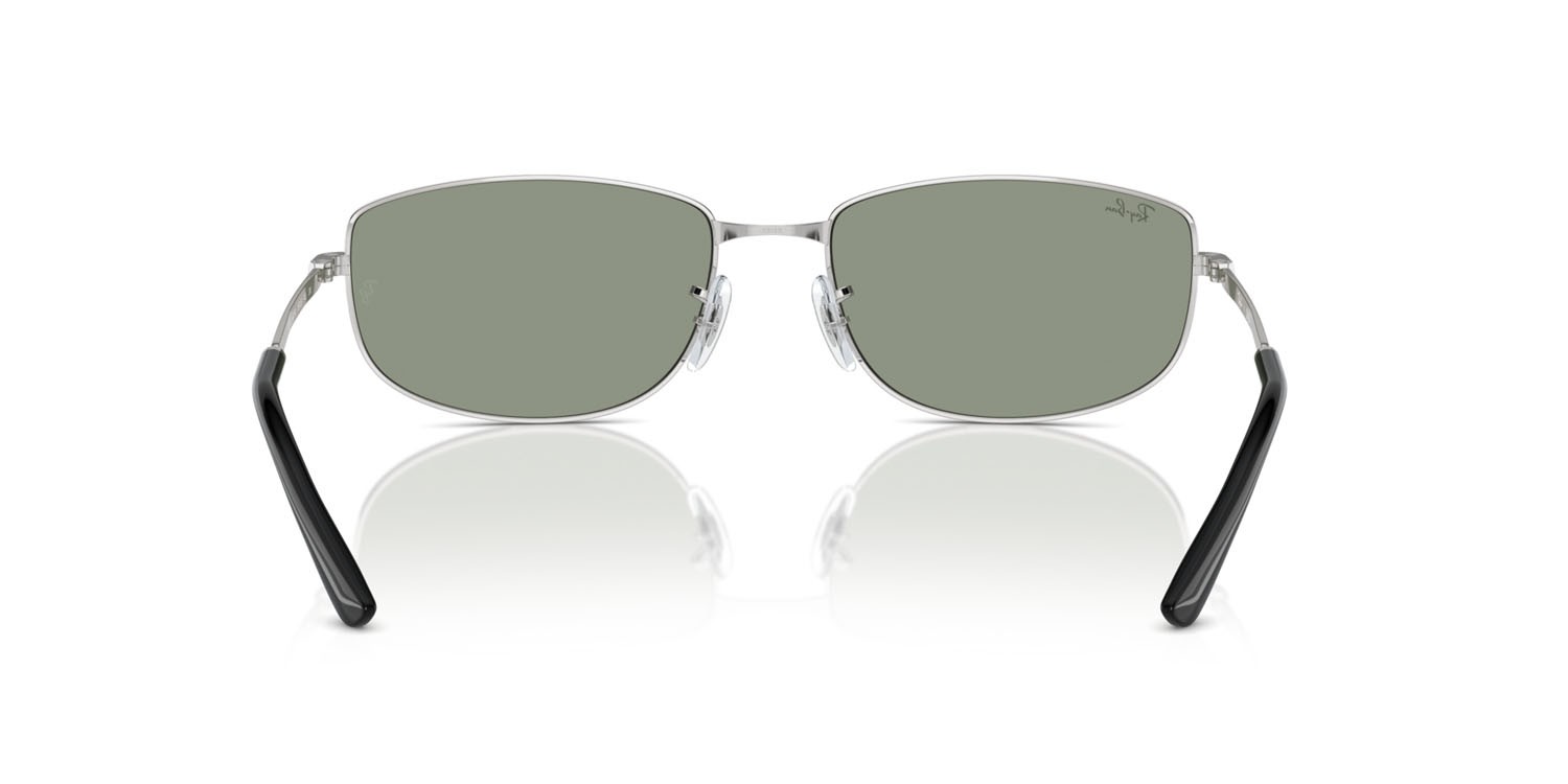 Occhiali da sole Ray-Ban RB 3732 (003/40) colore argento forma irregolare lenti green & silver