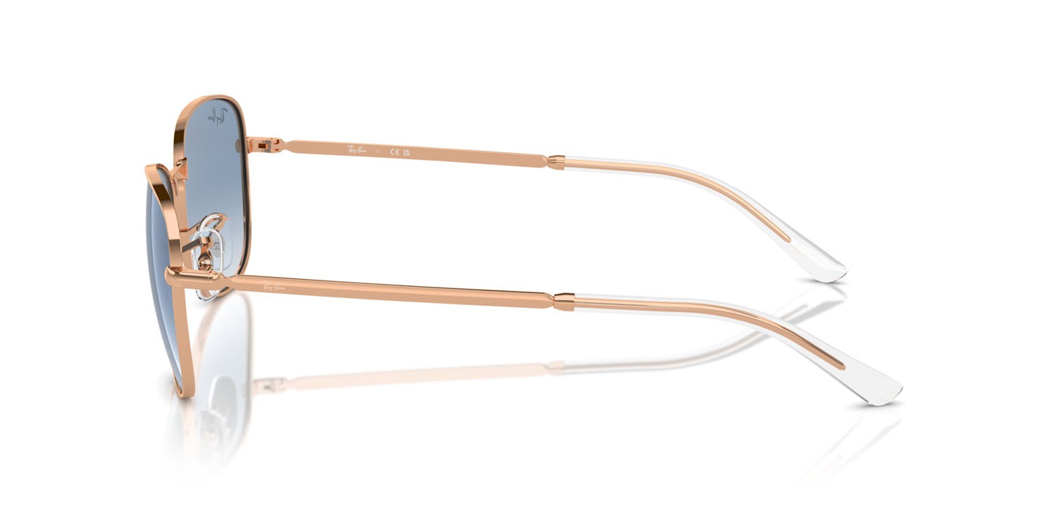 Sonnenbrillen Ray-Ban RB 3733 (92023F) farbe oro rose form aviator gläser clear & blue