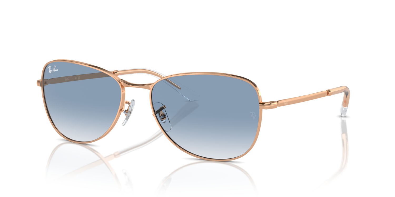 Sonnenbrillen Ray-Ban RB 3733 (92023F) farbe oro rose form aviator gläser clear & blue