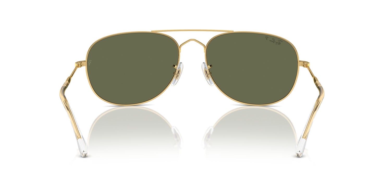 Sunglasses Ray-Ban Bain Bridge RB 3735 (001/58) color oro shape aviator lenses verde