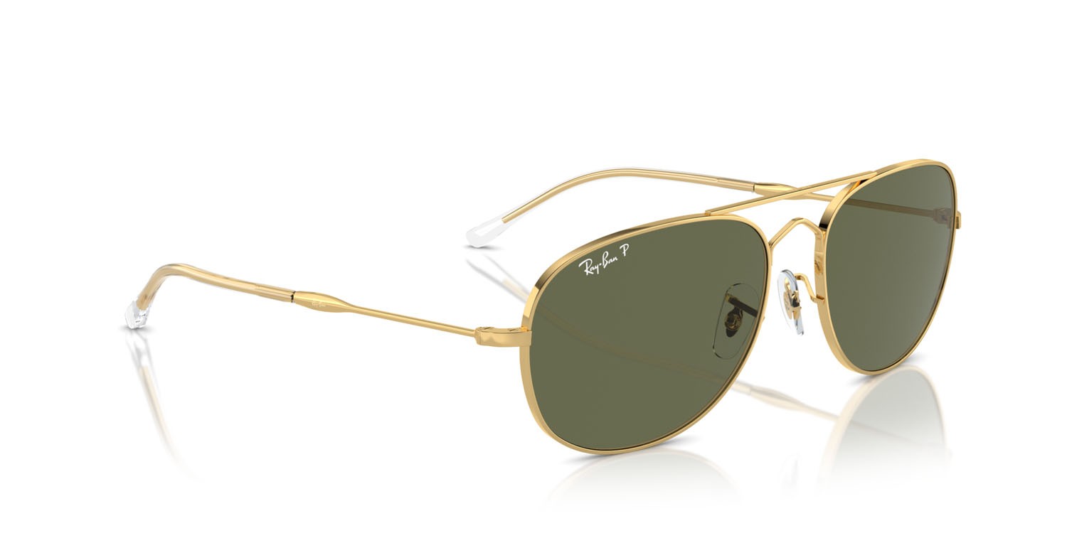 Sunglasses Ray-Ban Bain Bridge RB 3735 (001/58) color oro shape aviator lenses verde