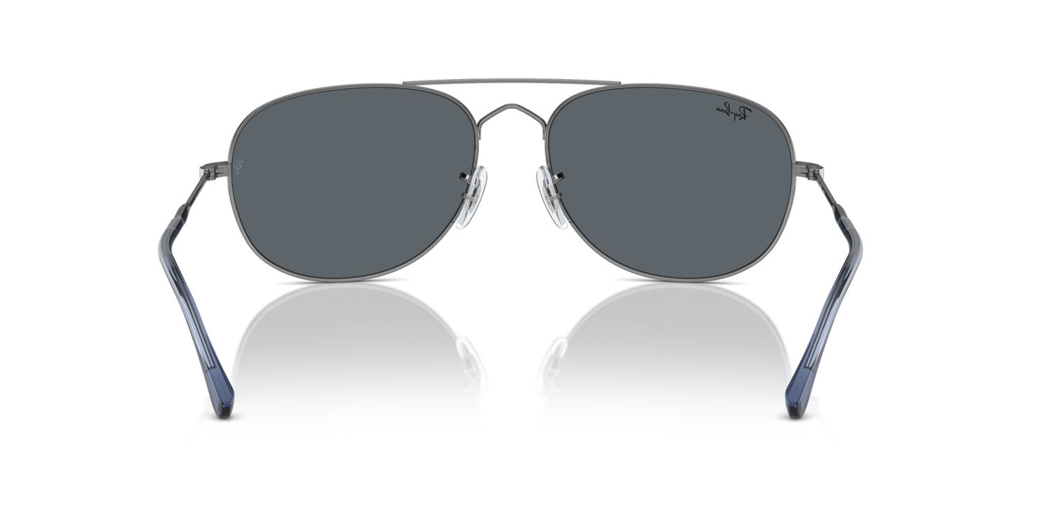 Occhiali da sole Ray-Ban Bain Bridge RB 3735 (004/R5) colore gunmetal forma aviator lenti blu