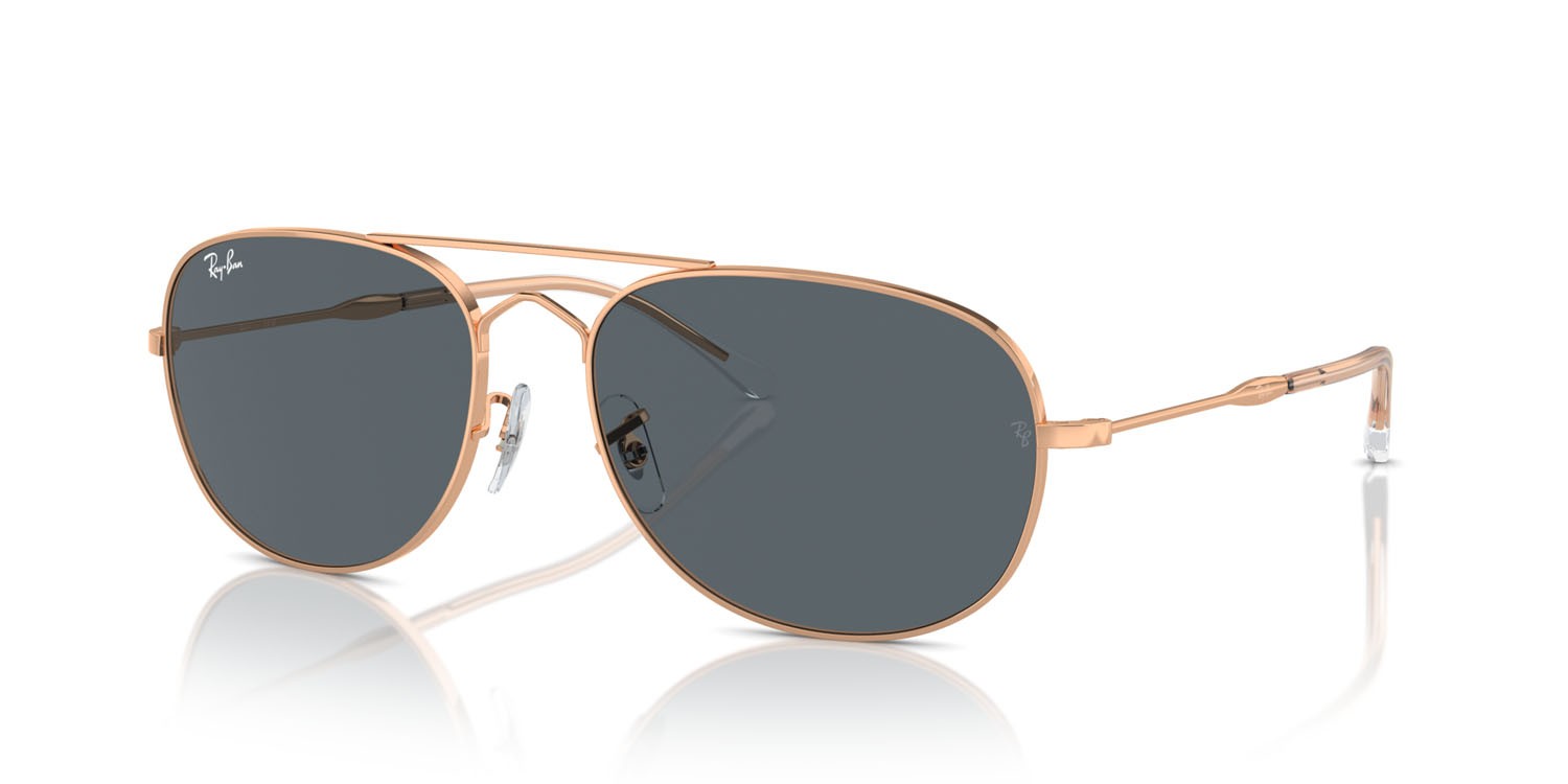 Sonnenbrillen Ray-Ban Bain Bridge RB 3735 (9202R5) farbe oro rose form aviator gläser blu