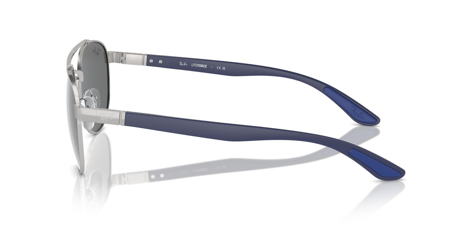 Occhiali da sole Ray-Ban RB 3736 (003/6G) colore argento forma irregolare lenti grigio