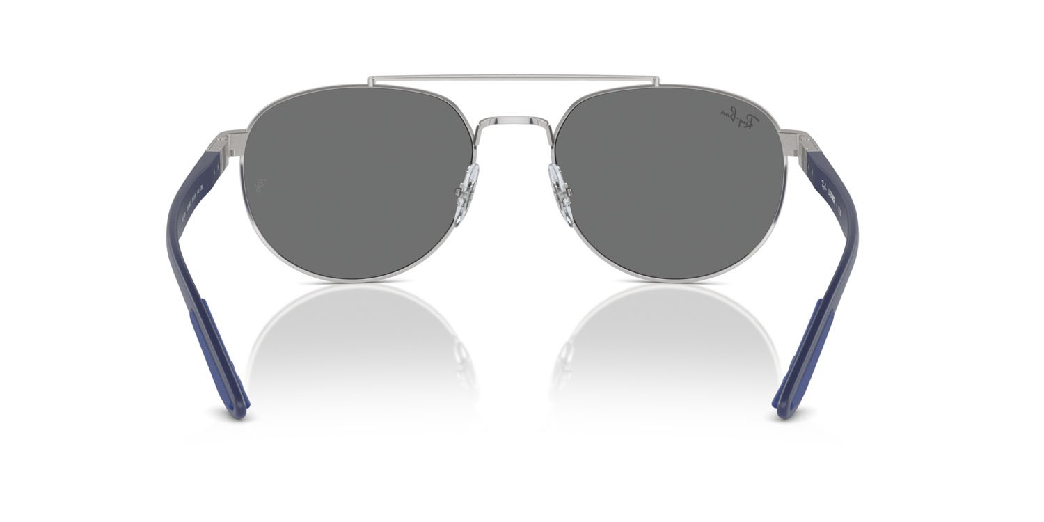 Occhiali da sole Ray-Ban RB 3736 (003/6G) colore argento forma irregolare lenti grigio