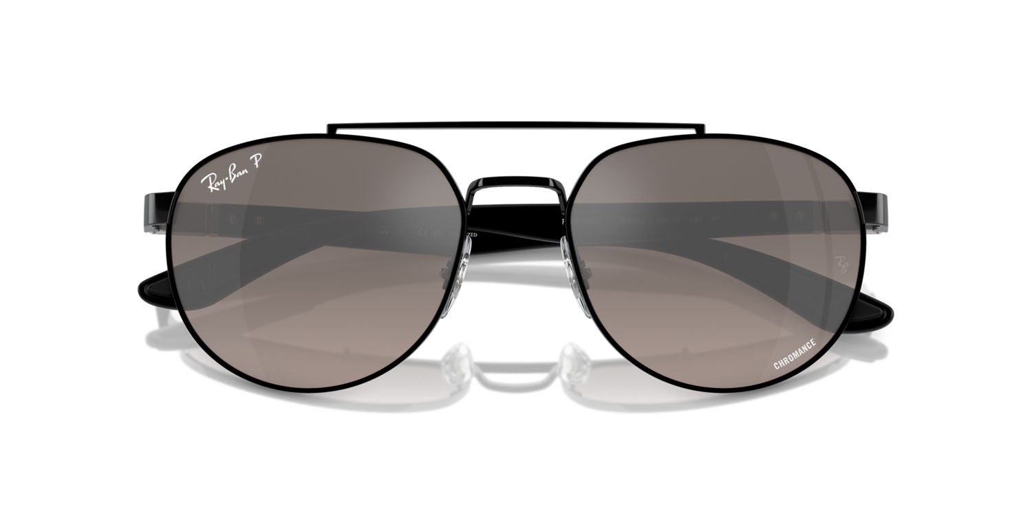 Sonnenbrillen Ray-Ban RB 3736CH (002/5J) farbe nero form unregelmäßig gläser grigio