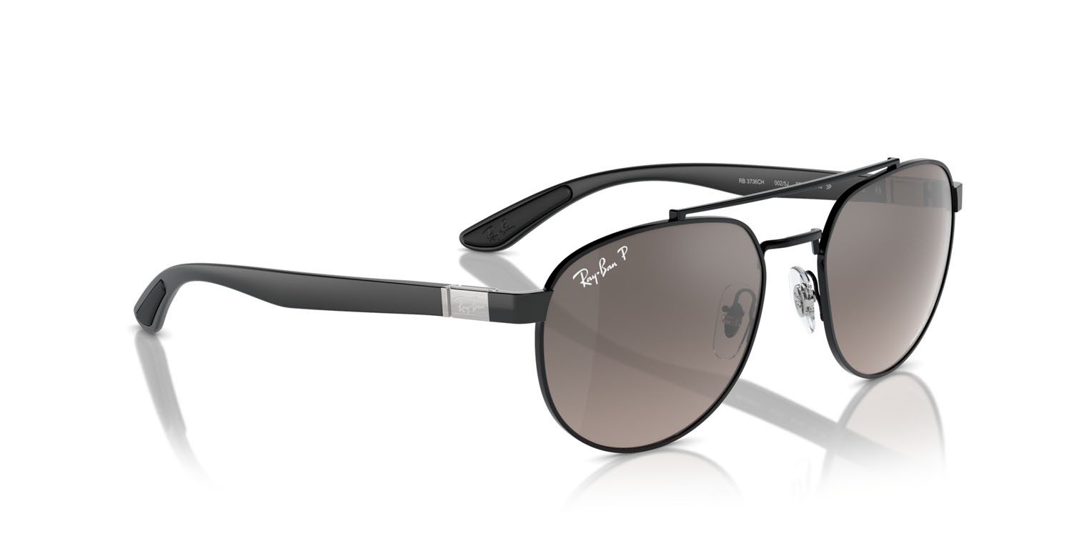 Sonnenbrillen Ray-Ban RB 3736CH (002/5J) farbe nero form unregelmäßig gläser grigio
