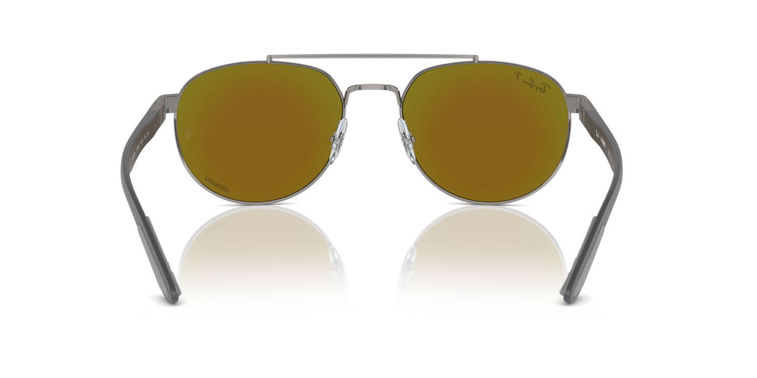 Occhiali da sole Ray-Ban RB 3736CH (004/A1) colore gunmetal forma irregolare lenti verde e blu