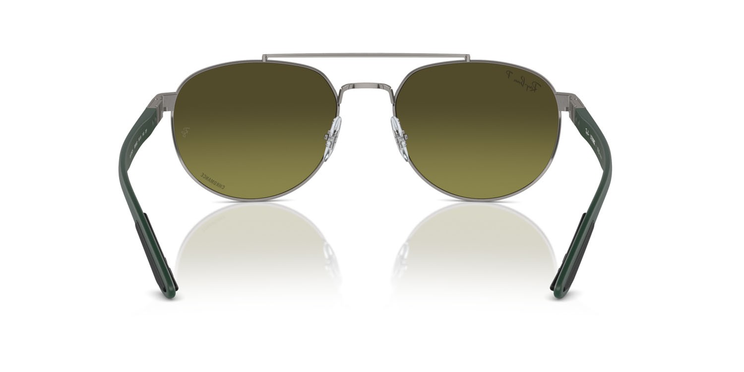 Sonnenbrillen Ray-Ban RB 3736CH (92696O) farbe gunmetal form unregelmäßig gläser green & gold