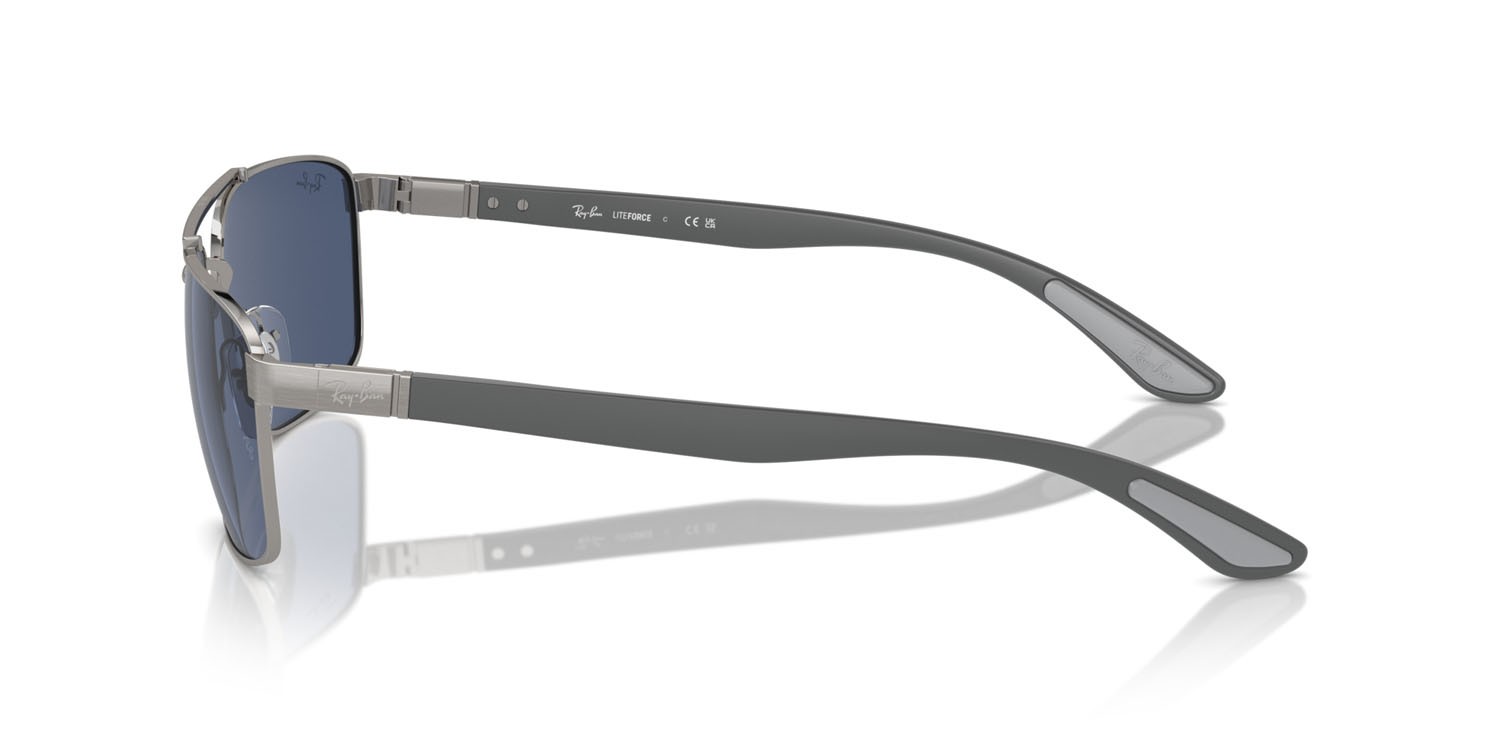 Sonnenbrillen Ray-Ban RB 3737 (004/80) farbe gunmetal form rechteckig gläser blu scuro