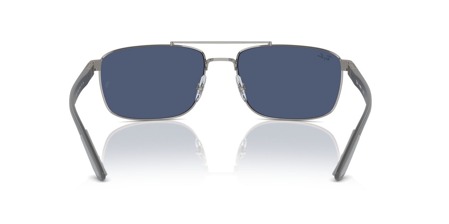 Sonnenbrillen Ray-Ban RB 3737 (004/80) farbe gunmetal form rechteckig gläser blu scuro