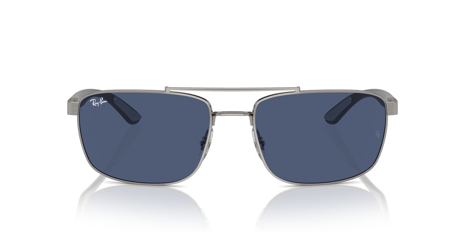 Sonnenbrillen Ray-Ban RB 3737 (004/80) farbe gunmetal form rechteckig gläser blu scuro