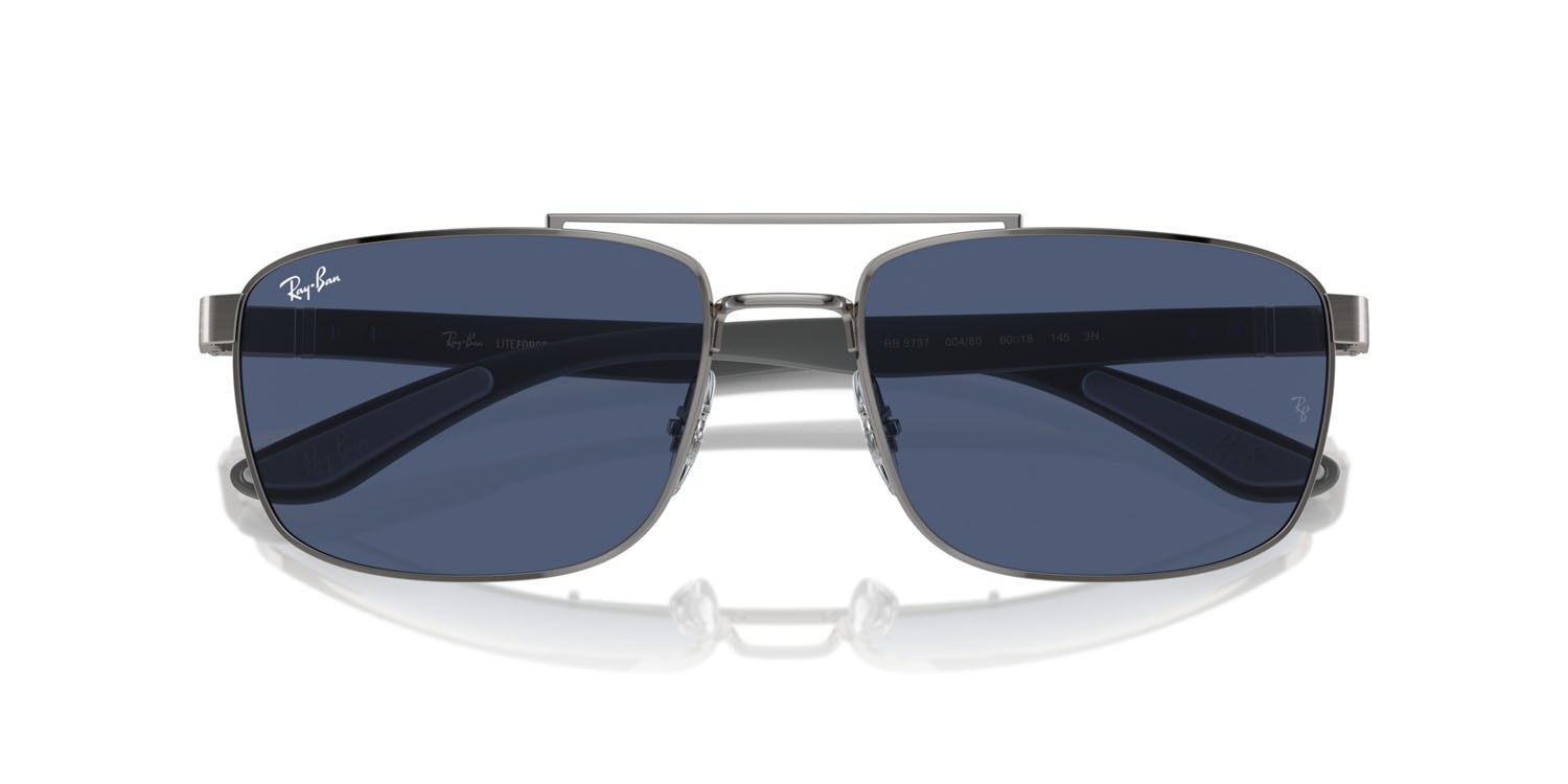 Sonnenbrillen Ray-Ban RB 3737 (004/80) farbe gunmetal form rechteckig gläser blu scuro