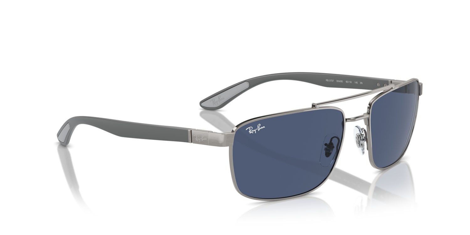 Sonnenbrillen Ray-Ban RB 3737 (004/80) farbe gunmetal form rechteckig gläser blu scuro