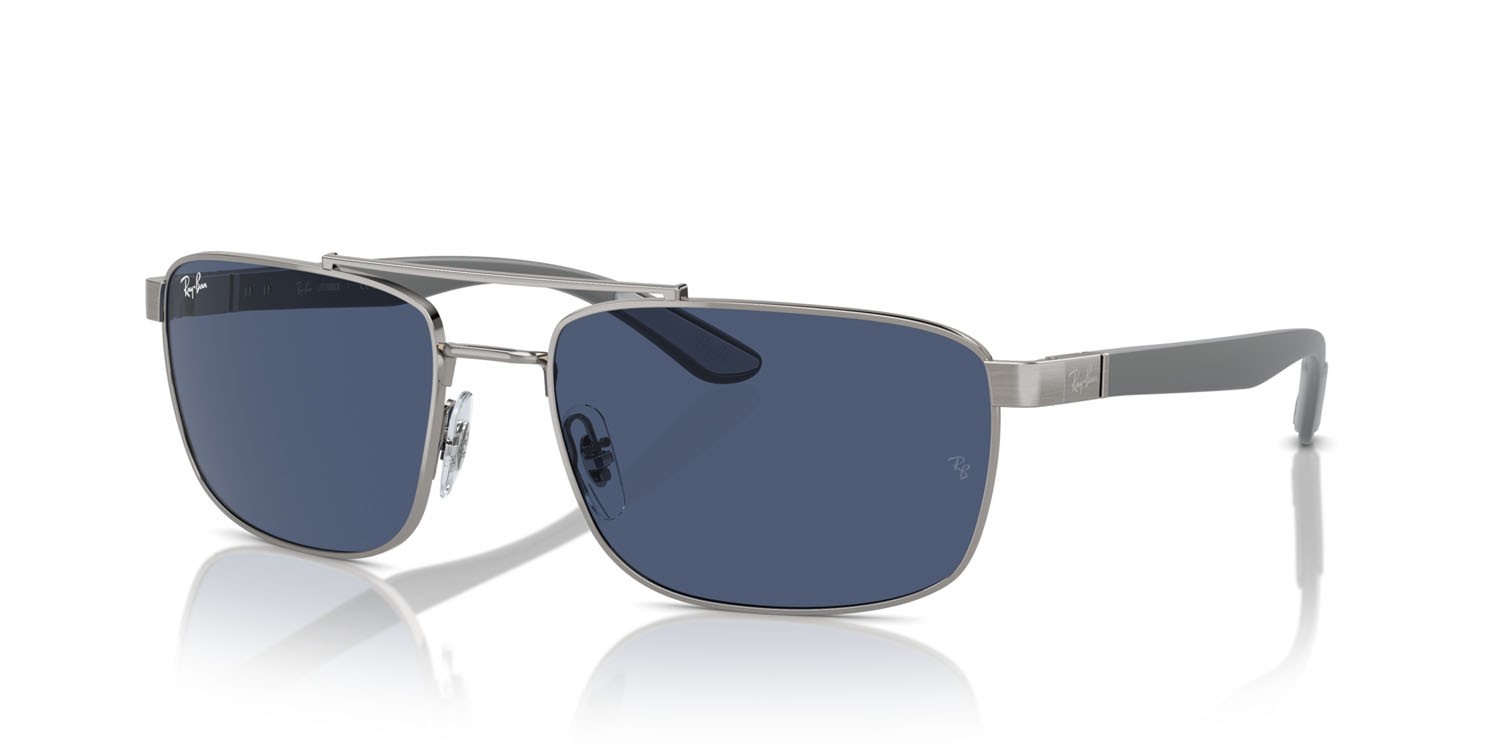 Sonnenbrillen Ray-Ban RB 3737 (004/80) farbe gunmetal form rechteckig gläser blu scuro