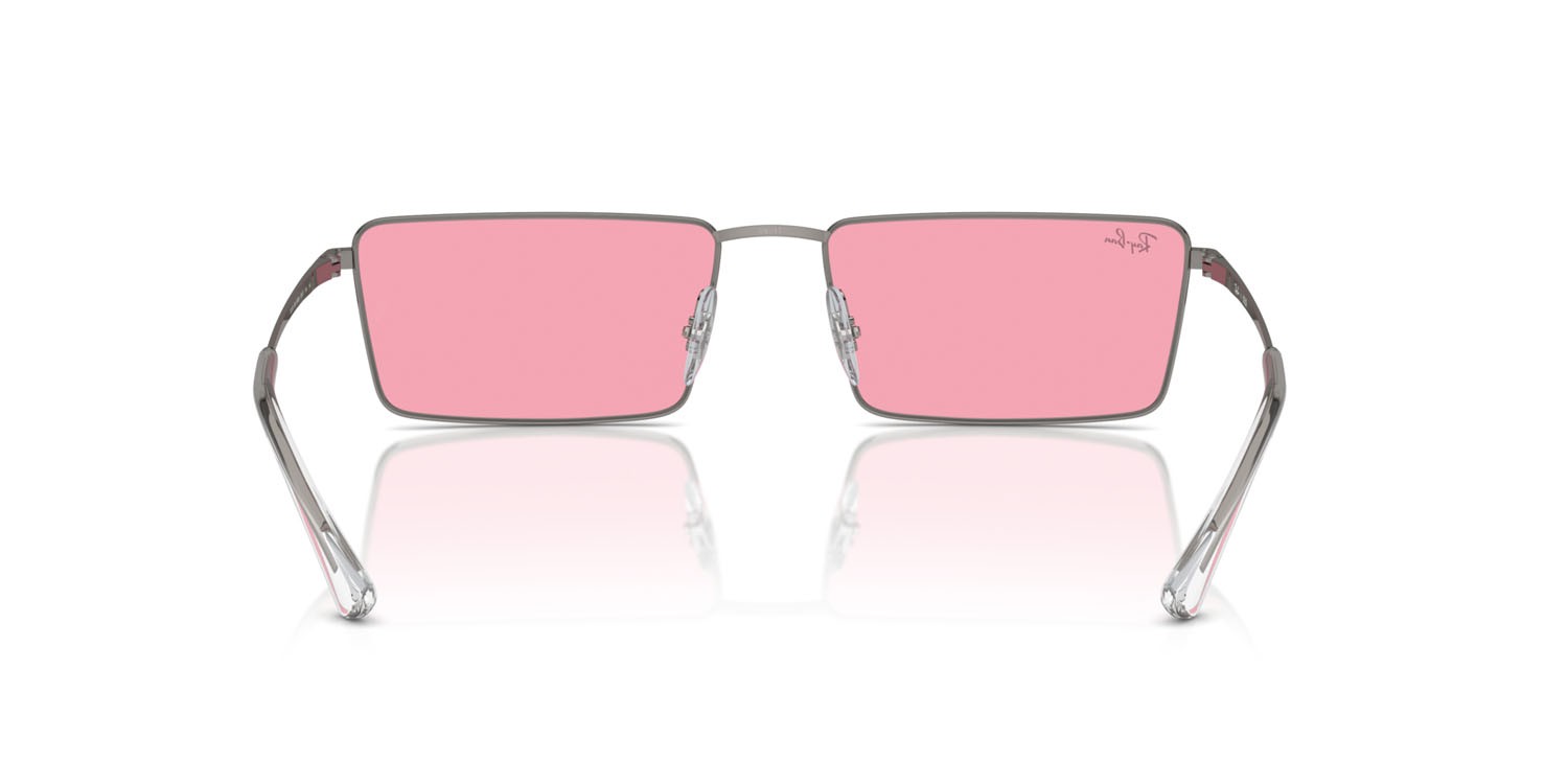Sunglasses Ray-Ban Emy RB 3741 (004/84) color gunmetal shape rectangle lenses rosa