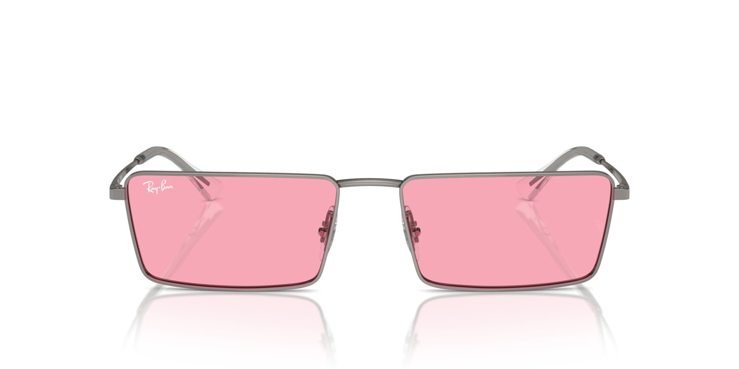 Sunglasses Ray-Ban Emy RB 3741 (004/84) color gunmetal shape rectangle lenses rosa