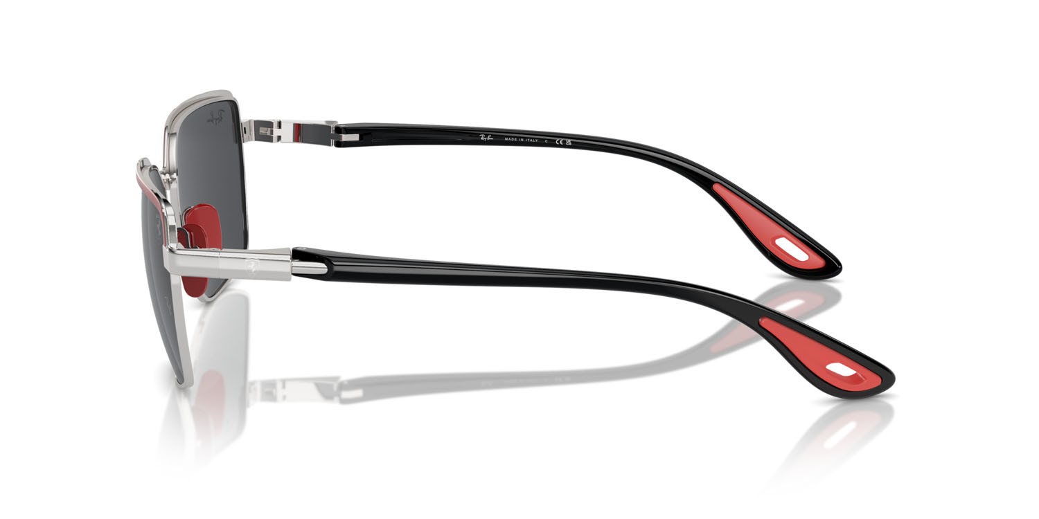 Sonnenbrillen Ray-Ban Scuderia Ferrari RB 3743M (F10087) farbe rosso su gunmetal form quadratisch gläser grigio scuro