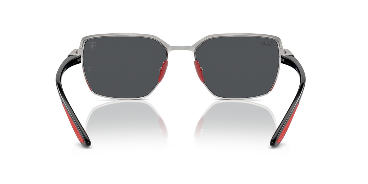 Sonnenbrillen Ray-Ban Scuderia Ferrari RB 3743M (F10087) farbe rosso su gunmetal form quadratisch gläser grigio scuro