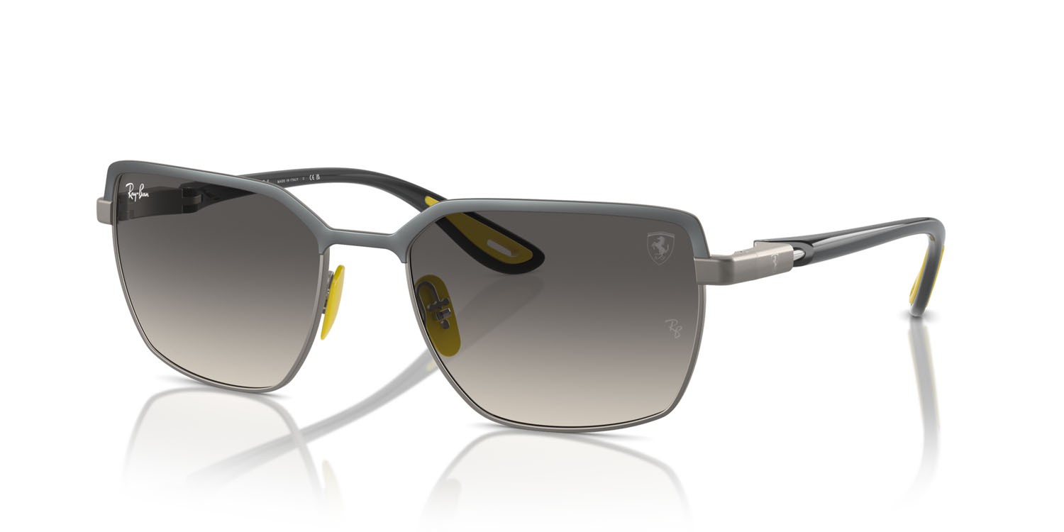 Sonnenbrillen Ray-Ban Scuderia Ferrari RB 3743M (F10111) farbe grigio su gunmetal form quadratisch gläser grigio