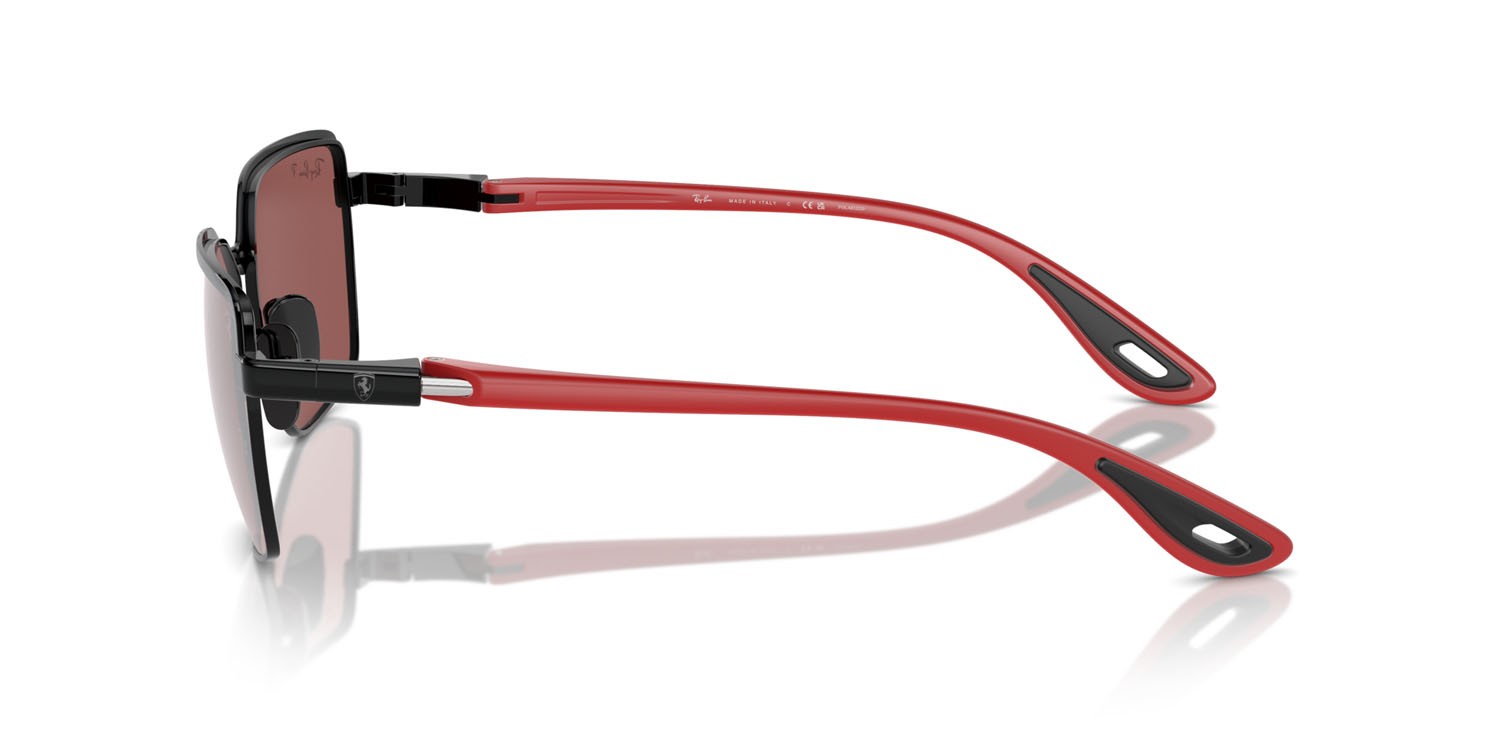 Sonnenbrillen Ray-Ban Scuderia Ferrari RB 3743M (F102H2) farbe nero su nero form quadratisch gläser purple & silver
