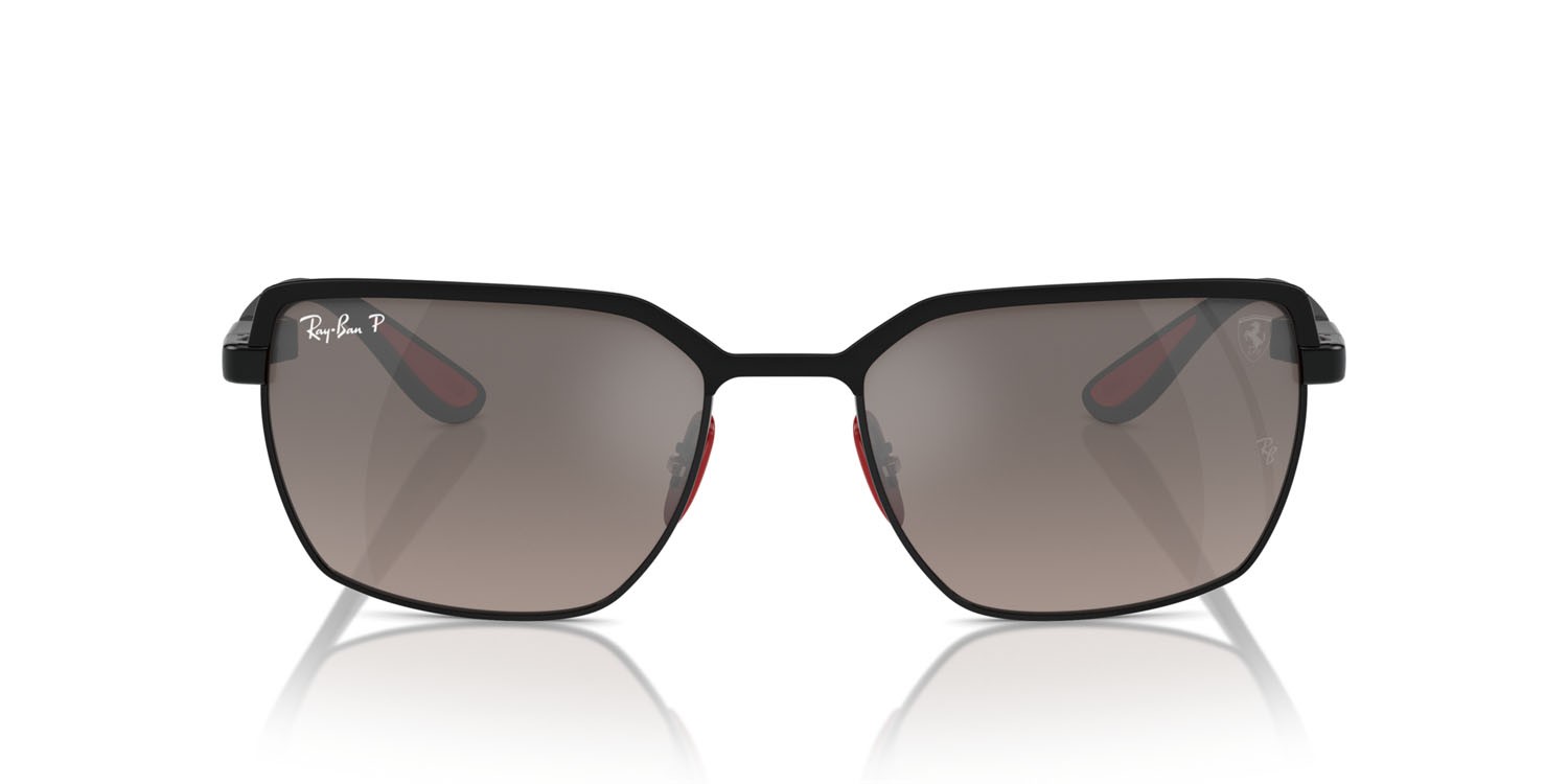 Sonnenbrillen Ray-Ban Scuderia Ferrari RB 3743M (F1035J) farbe nero su nero form quadratisch gläser grigio