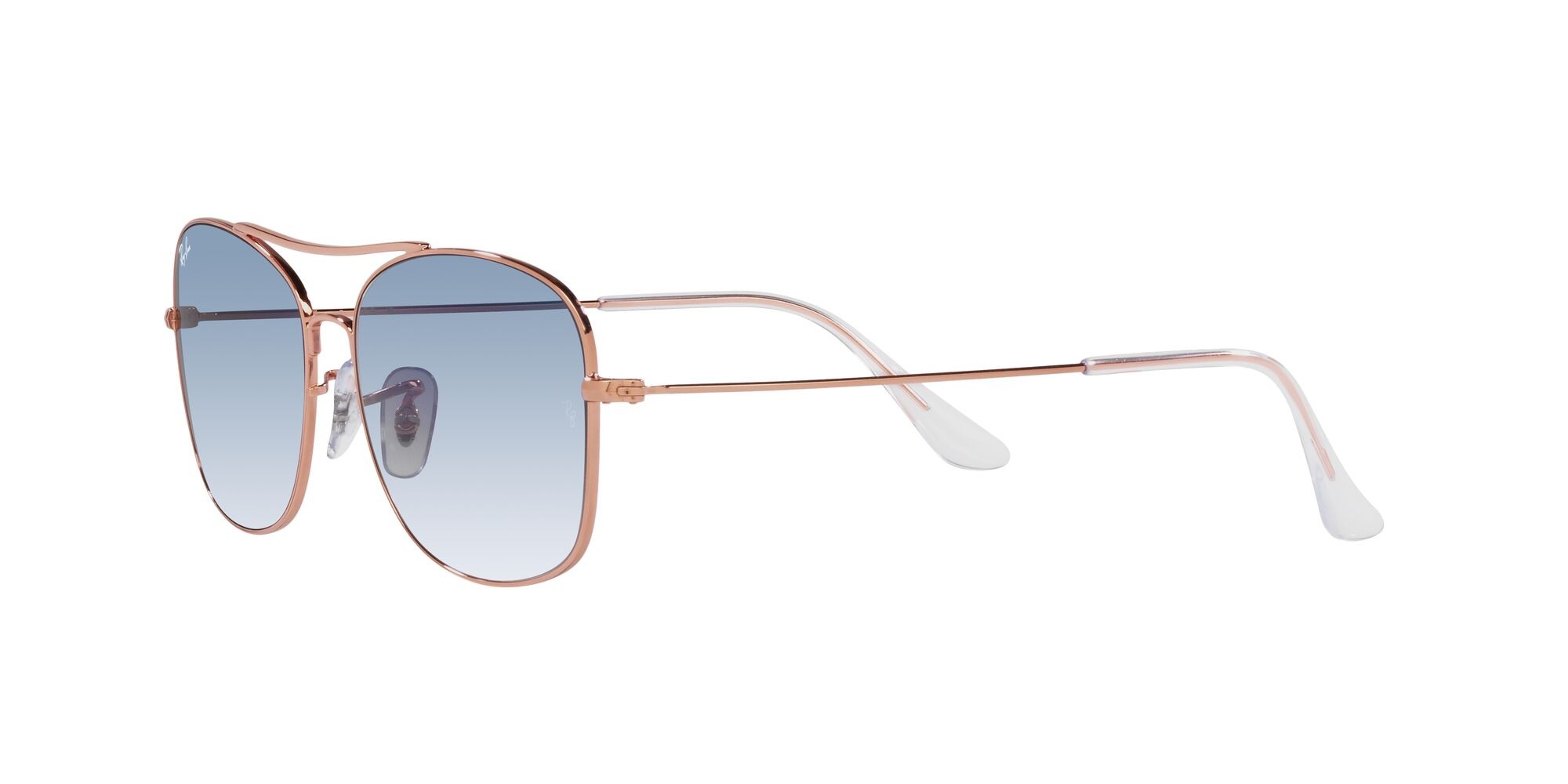 Sonnenbrillen Ray-Ban RB 3799 (92023F) farbe rose gold form quadratisch gläser blu sfumato