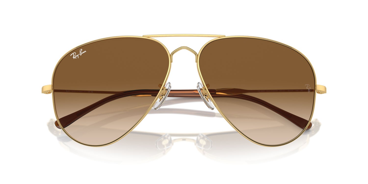 Sunglasses Ray-Ban Old Aviator RB 3825 (001/51) color oro shape aviator lenses clear & brown
