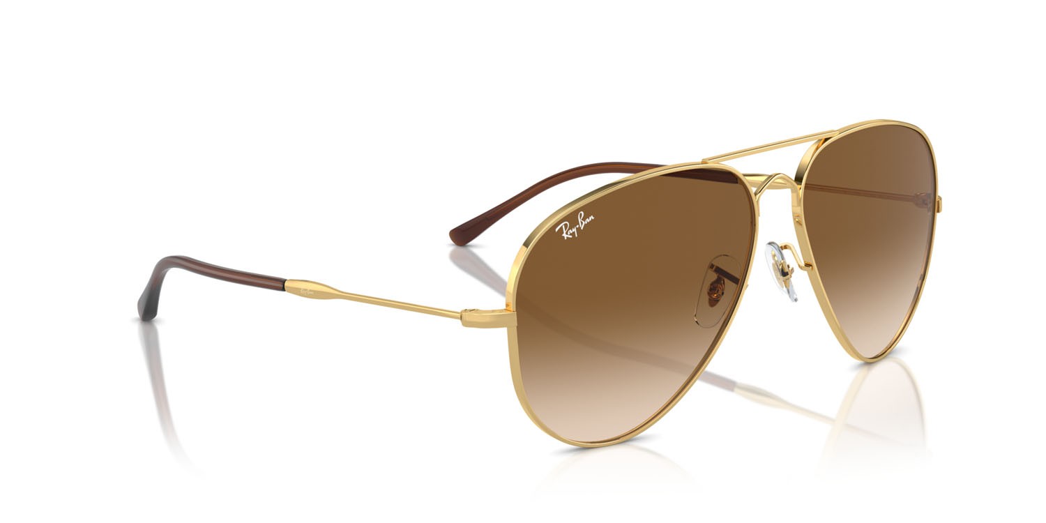Sunglasses Ray-Ban Old Aviator RB 3825 (001/51) color oro shape aviator lenses clear & brown