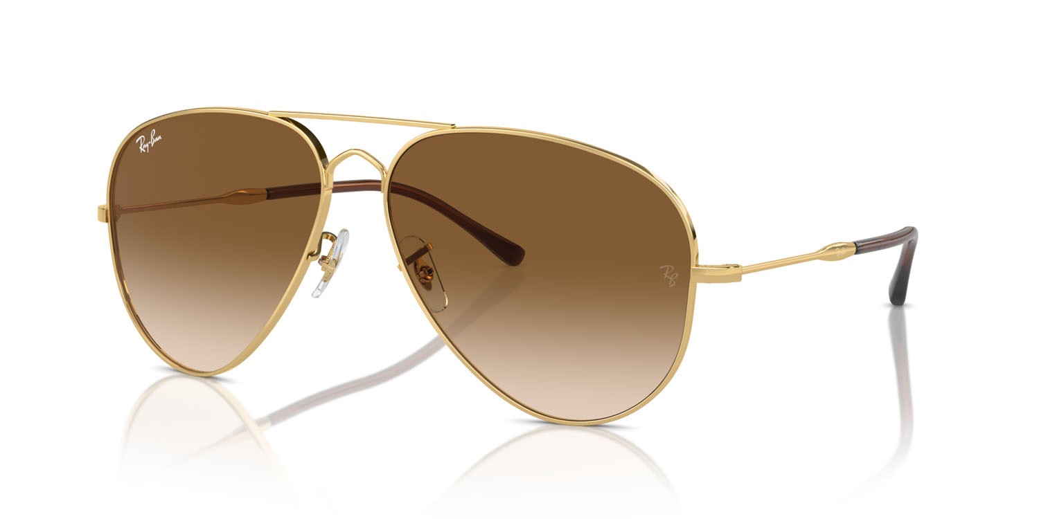 Sunglasses Ray-Ban Old Aviator RB 3825 (001/51) color oro shape aviator lenses clear & brown