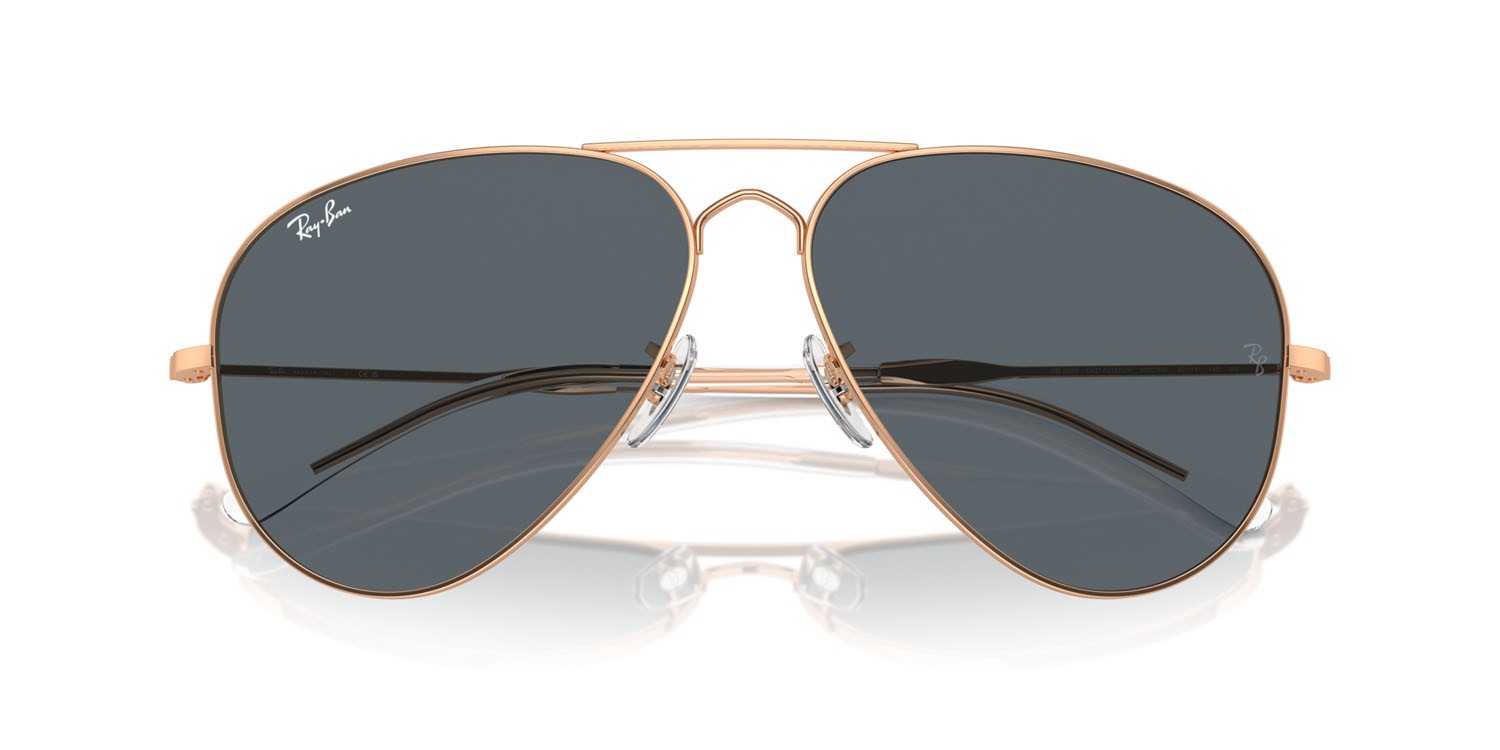 Sonnenbrillen Ray-Ban Old Aviator RB 3825 (9202R5) farbe oro rose form aviator gläser blu