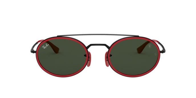Sonnenbrillen Ray-Ban Scuderia Ferrari Collection RB 3847M (F03531) farbe black form oval gläser green