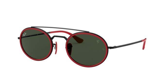 Sonnenbrillen Ray-Ban Scuderia Ferrari Collection RB 3847M (F03531) farbe black form oval gläser green