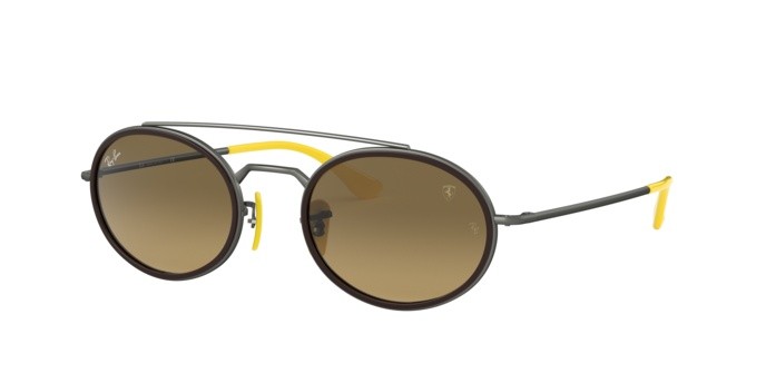 Sonnenbrillen Ray-Ban Scuderia Ferrari Collection RB 3847M (F0493K) farbe matte gunmetal form oval gläser brown mirror gradient grey