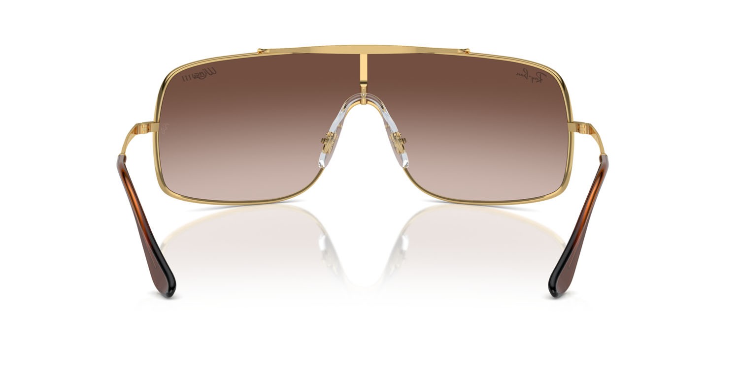 Occhiali da sole Ray-Ban Wings III RB 3897 (001/13) colore oro forma quadrato lenti marrone
