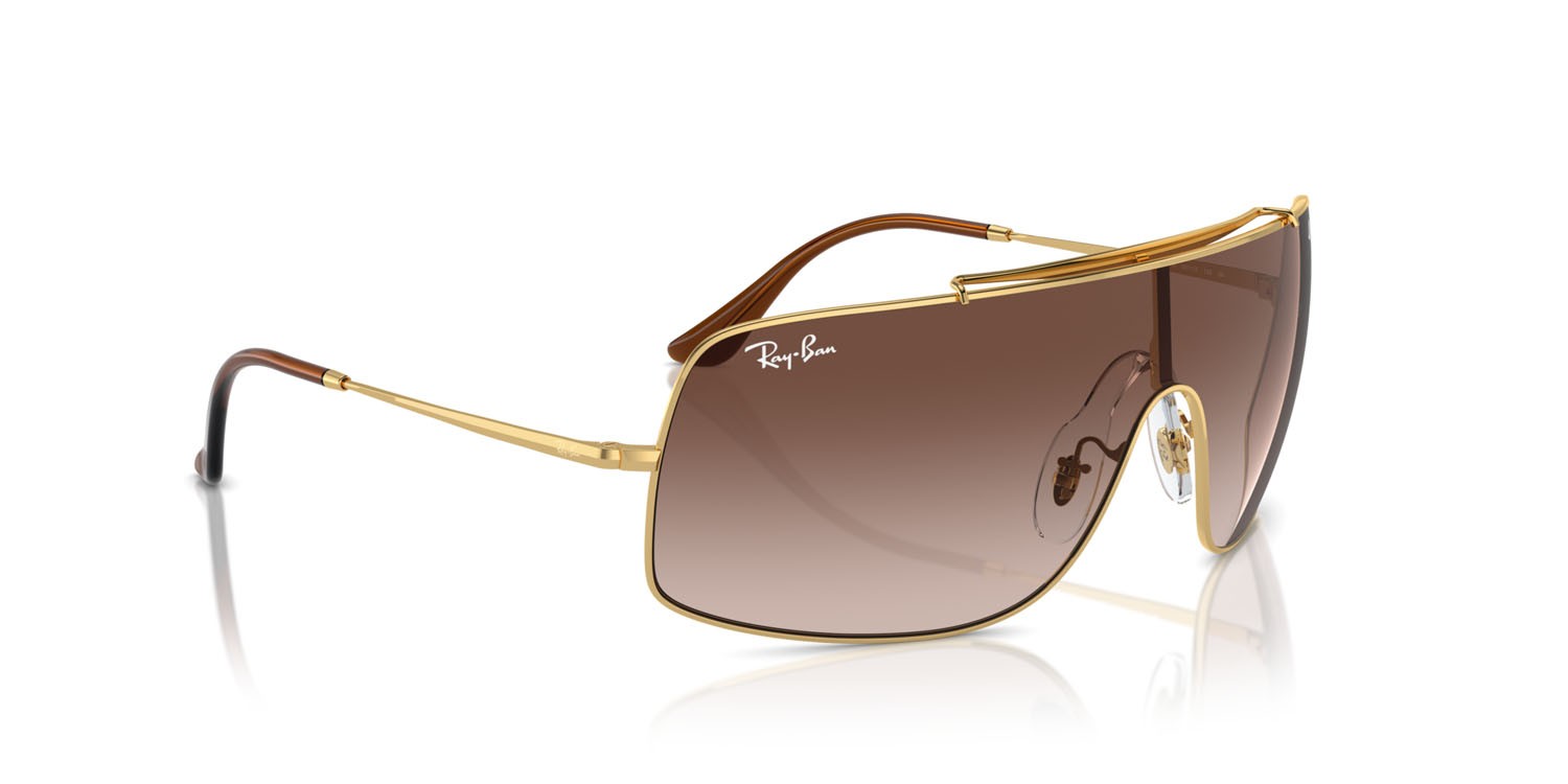 Occhiali da sole Ray-Ban Wings III RB 3897 (001/13) colore oro forma quadrato lenti marrone