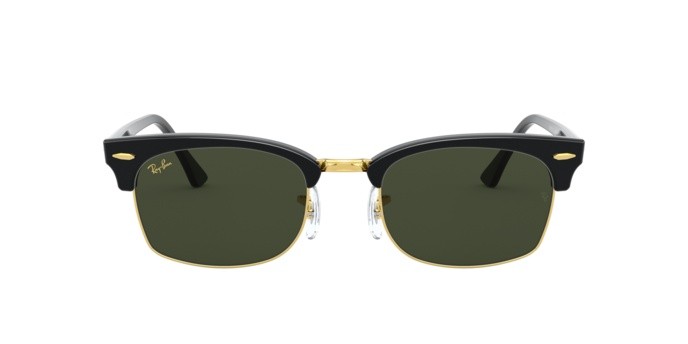 Sonnenbrillen Ray-Ban Clubmaster square Legend Gold RB 3916 (130331) farbe shiny black form rechteckig gläser green