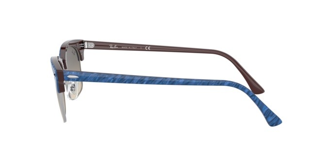 Sonnenbrillen Ray-Ban Clubmaster square RB 3916 (131032) farbe top wrinkled blue on brown form rechteckig gläser clear gradient grey