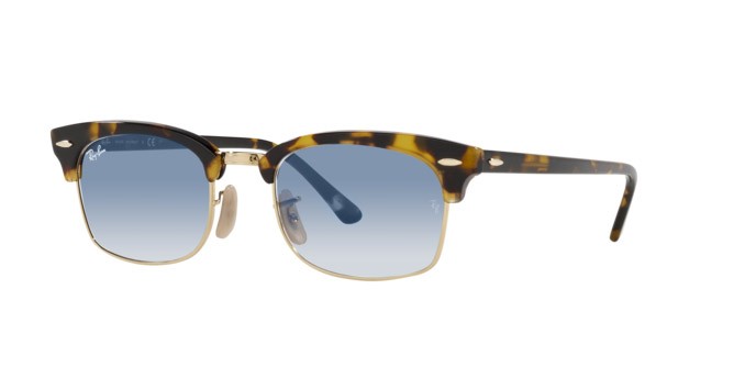 Sonnenbrillen Ray-Ban Clubmaster square RB 3916 (13353F) farbe yellow havana form rechteckig gläser clear gradient blue