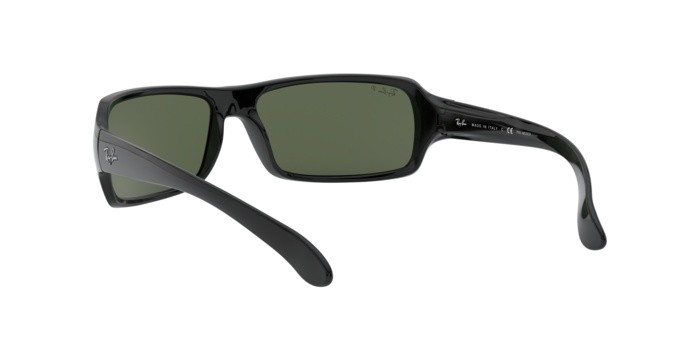 Sonnenbrillen Ray-Ban RB 4075 (601/58) farbe black form rechteckig gläser crystal green polarized