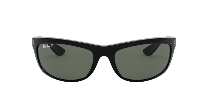 Sonnenbrillen Ray-Ban Balorama RB 4089 (601/58) farbe black form oval gläser crystal green polarized