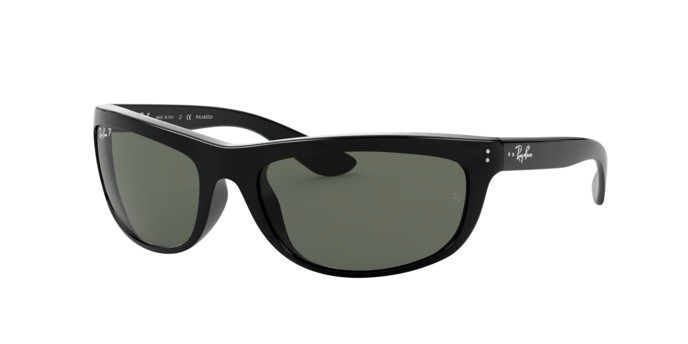 Sonnenbrillen Ray-Ban Balorama RB 4089 (601/58) farbe black form oval gläser crystal green polarized