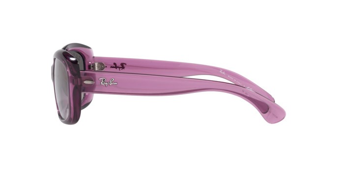 Occhiali da sole Ray-Ban Jackie Ohh RB 4101 (6591M3) colore transparent violet forma farfalla lenti grey gradient polar