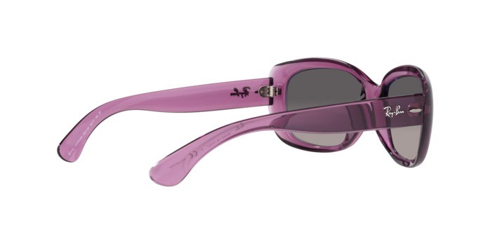 Occhiali da sole Ray-Ban Jackie Ohh RB 4101 (6591M3) colore transparent violet forma farfalla lenti grey gradient polar