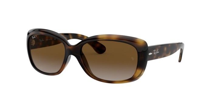 Sonnenbrillen Ray-Ban Jackie Ohh RB 4101 (710/T5) farbe light havana form rechteckig gläser grey gradient brown polar