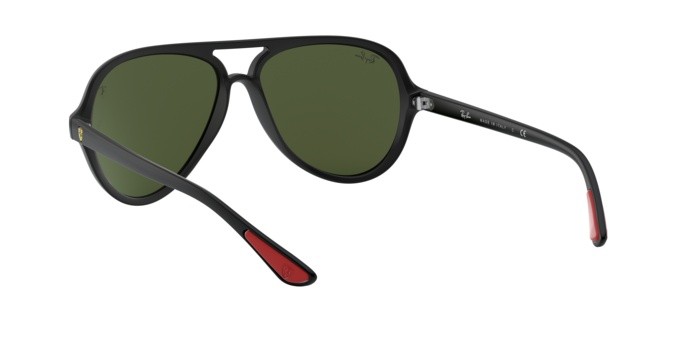 Sonnenbrillen Ray-Ban Scuderia Ferrari Collection RB 4125M (F60230) farbe matte black form aviator gläser light green mirror silver