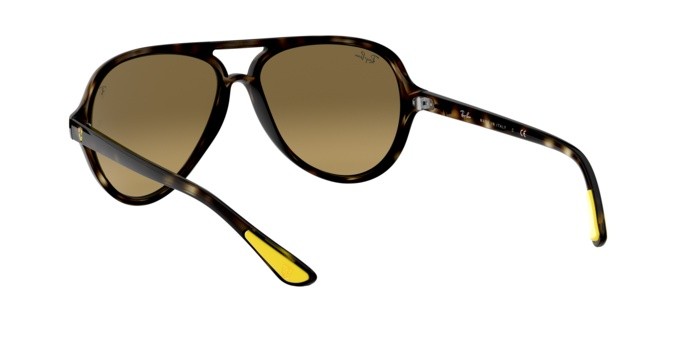 Sonnenbrillen Ray-Ban Scuderia Ferrari Collection RB 4125M (F6093K) farbe havana form aviator gläser brown mirror gradient grey
