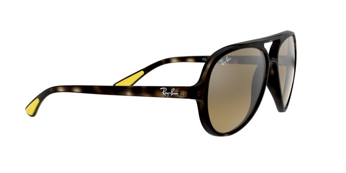 Sonnenbrillen Ray-Ban Scuderia Ferrari Collection RB 4125M (F6093K) farbe havana form aviator gläser brown mirror gradient grey